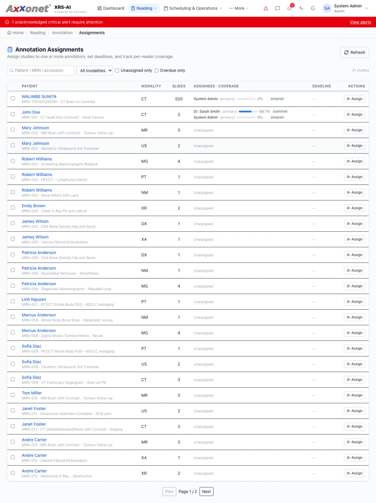 Assignment worklist